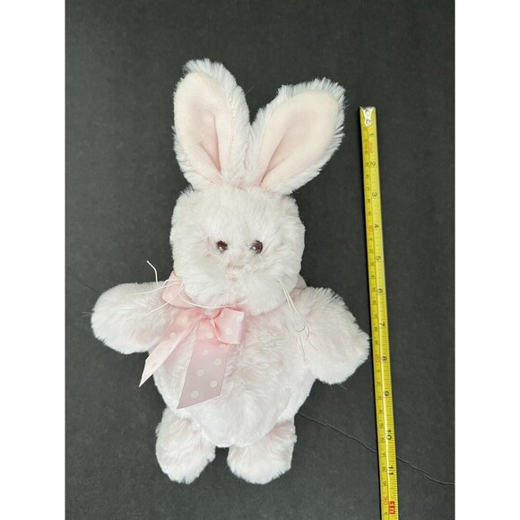 Bearington Bears Collection Plush 9" Baby Bunny Rabbit Plush Pink Poka Dot Bow - Picture 3 of 6